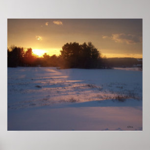 Sunset across the field poster