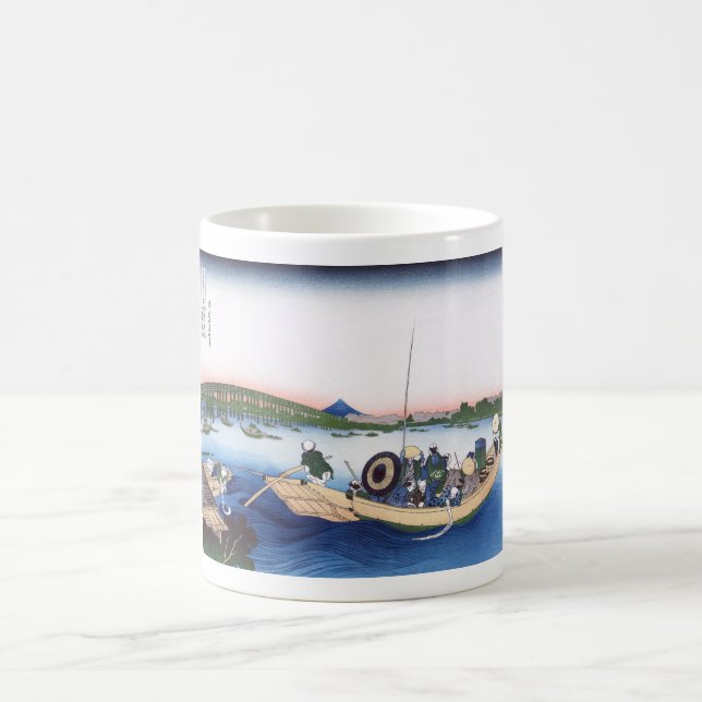 Sunset across the Ryogoku bridge Coffee Mug (Center)