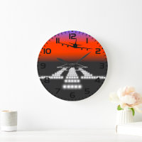 Sunset Aeroplane Approach Runway Lights Aviation
