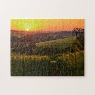 Sunset Agriculture Wheat Jigsaw Puzzle