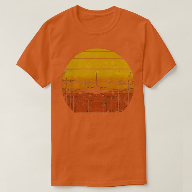 Sunset Airliner Vintage T-Shirt (Design Front)