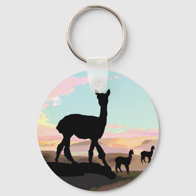 Sunset Alpacas Key Ring (Front)