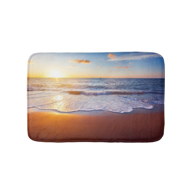 Sunset and beach bath mat (Front)