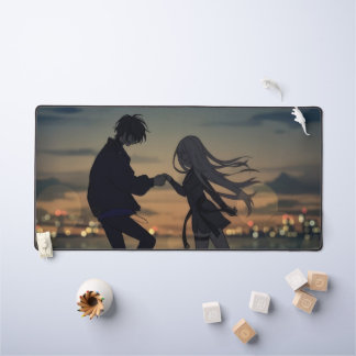 sunset and lovers desk mat
