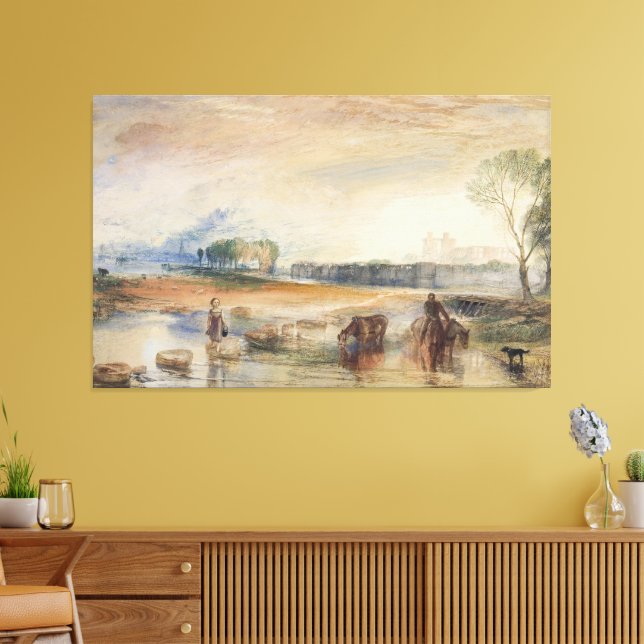 Sunset and Moonrise Canvas Print (Insitu(LivingRoom))