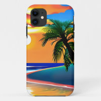 Sunset and Palm Trees Silhouettes 