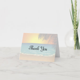 Sunset And Palm Trees Thank You Card