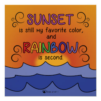 Sunset and Rainbow Poster - Square