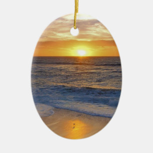 Sunset and Rocks Ceramic Tree Decoration