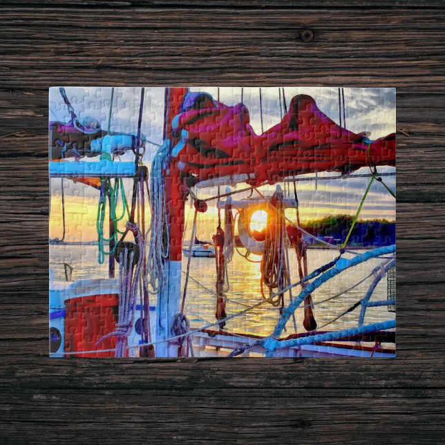 Sunset and Sailboats in the Harbour Puzzle (Creator Uploaded)