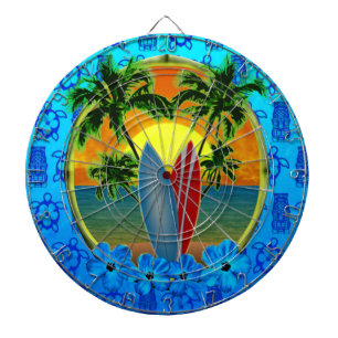 Sunset And Surfboards Dartboard