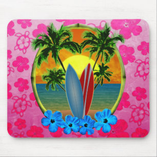 Sunset And Surfboards Mouse Pad