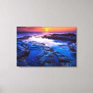 Sunset And Tide Pool In Hawaii Canvas Print