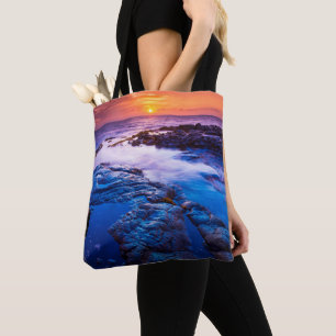 Sunset And Tide Pool In Hawaii Tote Bag