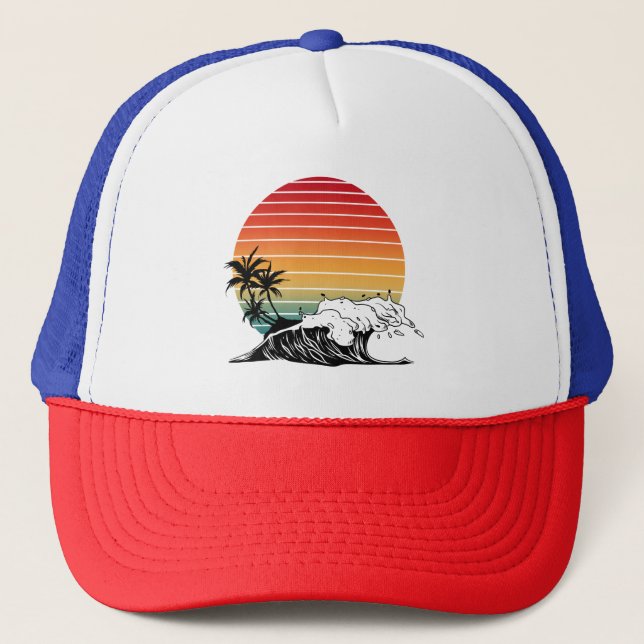Sunset And Wave Trucker Hat (Front)
