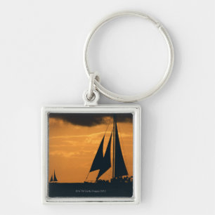 Sunset and Yacht 2 Key Ring