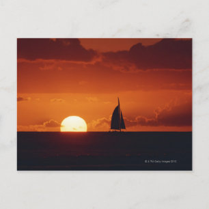 Sunset and Yacht 2 Postcard