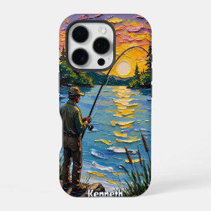Sunset Angler's Tranquil Waters iPhone 16 Pro Case