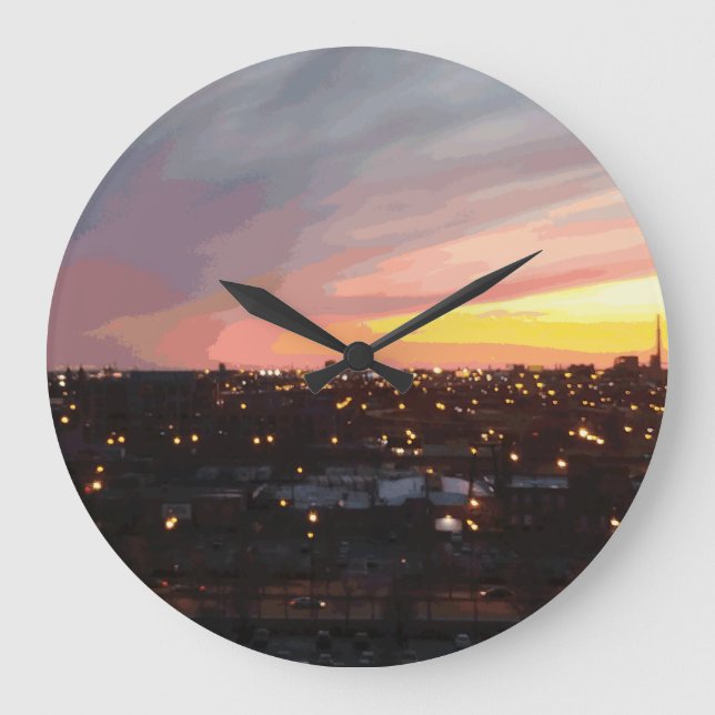 Sunset - April 6, 2018 7:34PM. Large Clock (Front)