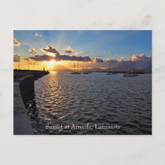 Sunset at Arrecife, Lanzarote, Postcard (Front)