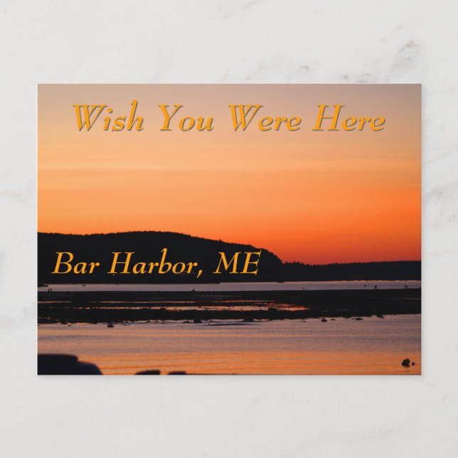 Sunset At Bar Harbour Postcard (Front)