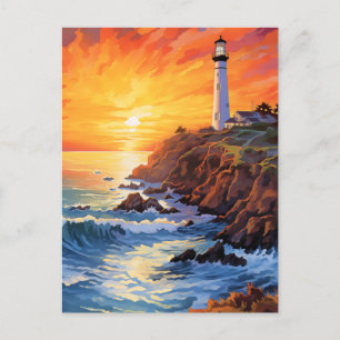 Sunset at California Coast Holiday Postcard