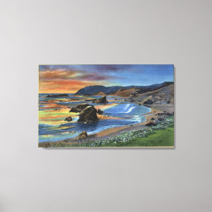 Sunset at Cape San Sabastian on Oregon Canvas Print