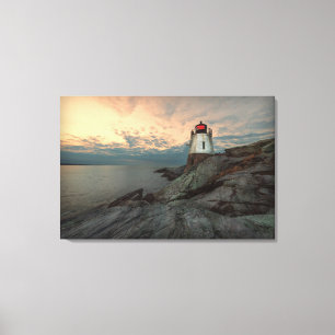 Sunset At Castle Hill Lighthouse Canvas Print