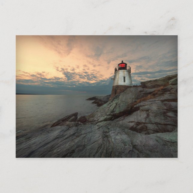 Sunset At Castle Hill Lighthouse Postcard (Front)
