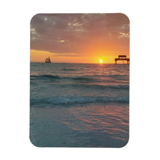 Sunset at Clearwater Beach Magnet (Vertical)