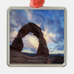 Sunset at Delicate Arch Metal Tree Decoration