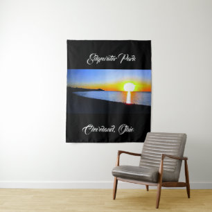 SUNSET AT EDGEWATER PARK CLEVELAND OHIO  TAPESTRY