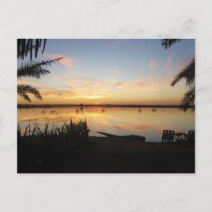Sunset at Fatnas Island, Siwa Oasis, Africa Postcard
