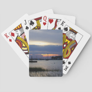 Sunset At Folly Harbour Playing Cards