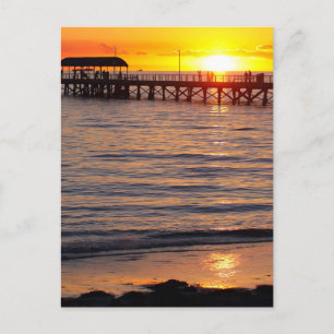 Sunset at Grange Beach and Jetty, Australia Postcard