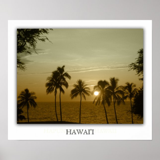 Sunset at hapuna beach, Hawaii Poster (Front)