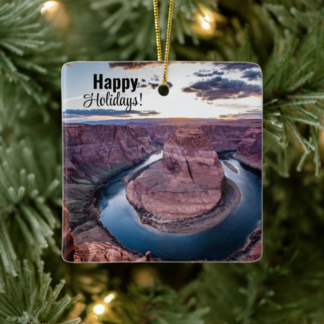 Sunset at Horsehoe Bend Ceramic Ornament (Tree)