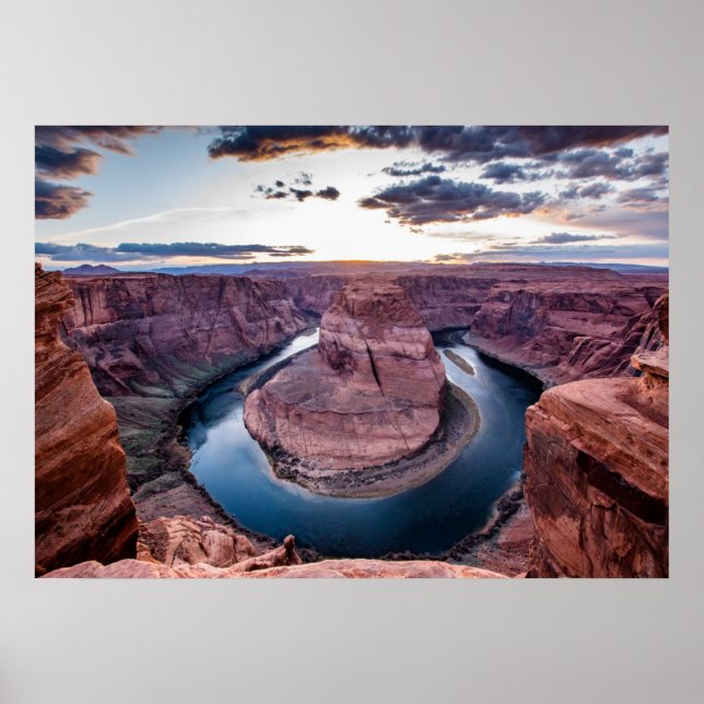 Sunset at Horsehoe Bend Poster (Front)