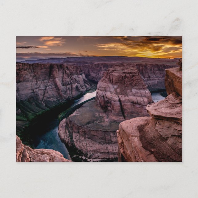 Sunset at Horseshoe Bend Postcard (Front)