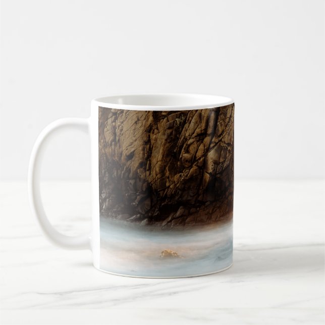 SUNSET AT KEYHOLE ARCH, PFEIFFER BEACH, CA. COFFEE MUG (Left)