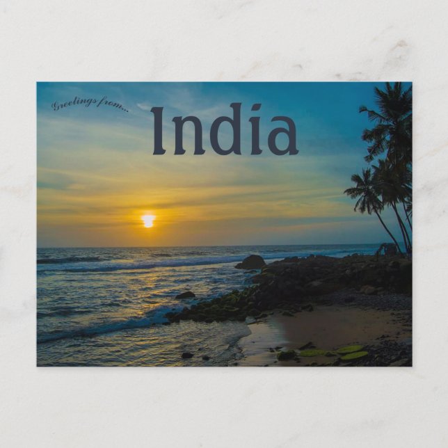 Sunset at Kovalam Kerala India Postcard (Front)