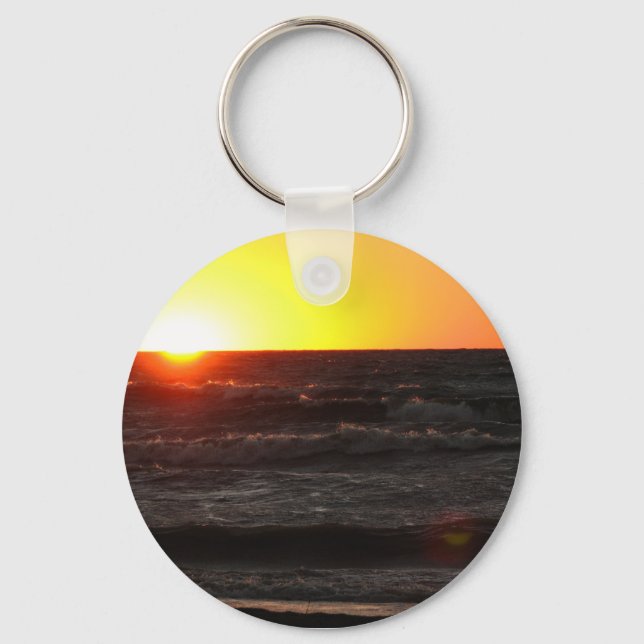 Sunset at Lake Erie Key Ring (Front)