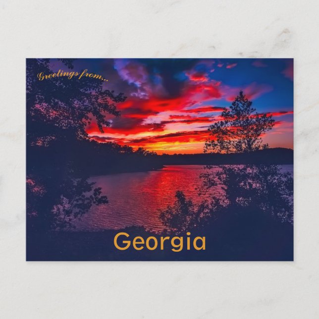 Sunset at Lake Lanier Georgia Postcard (Front)