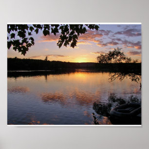 Sunset at Lake St. George, Maine Poster