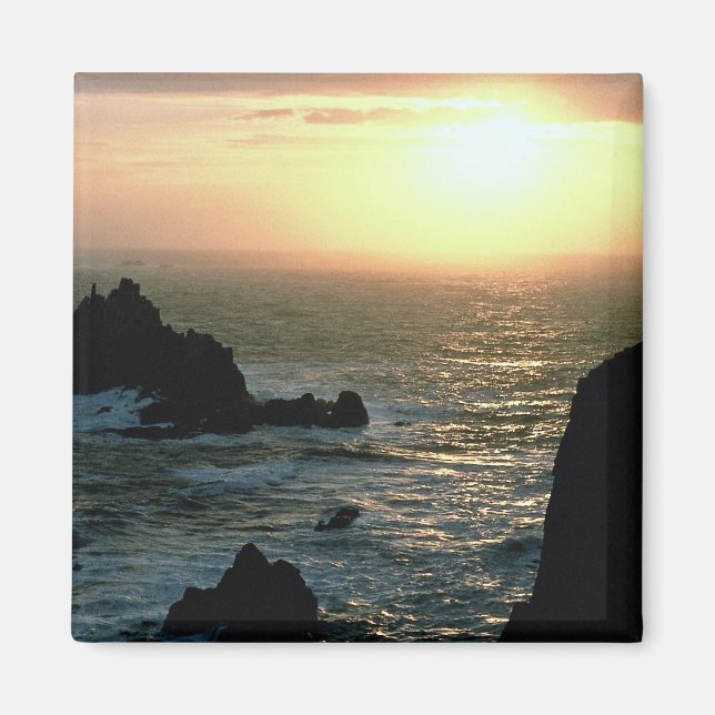 Sunset at Land's End at the Cornish Riviera Magnet (Front)
