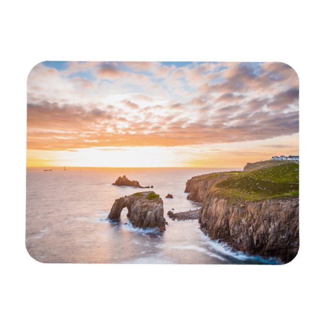 Sunset at Lands End in Cornwall England UK Magnet (Horizontal)