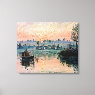 Sunset at Lavacourt (1) A Tranquil Evening Glow Canvas Print