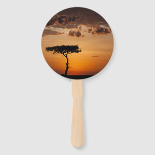 Sunset at Masai Mara Hand Fan