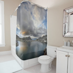 Sunset at Middle Nydiver Lake - Sierra Shower Curtain