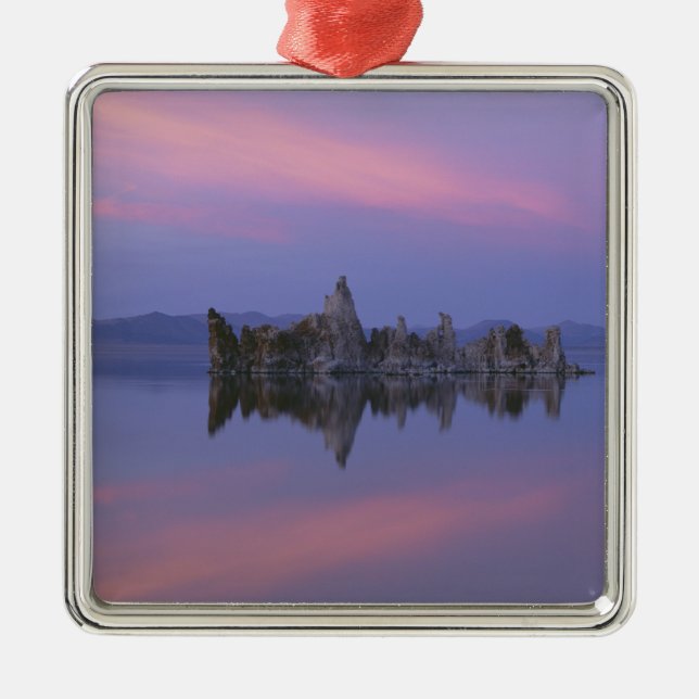 Sunset at Mono Lake, CA. Metal Tree Decoration (Front)